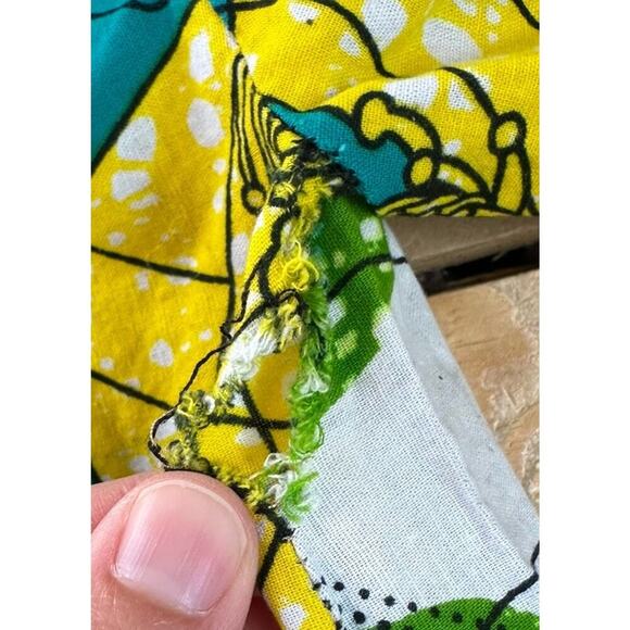 Vintage Floral Patterned Dress Size Medium Women’s Blue Yellow - Picture 7 of 7